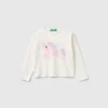 Sweater with unicorn inlay
