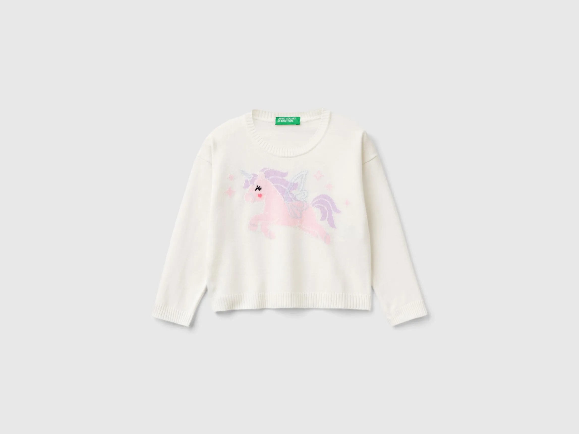 Sweater with unicorn inlay
