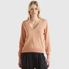 Sweater with V-neck and lurex