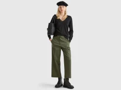 Sweater with V-neck and lurex