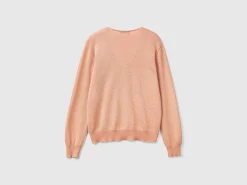 Sweater with V-neck and lurex