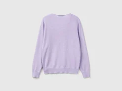 Sweater with V-neck and lurex