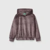 Sweatshirt in chenille with hood