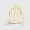 Sweatshirt in chenille with hood
