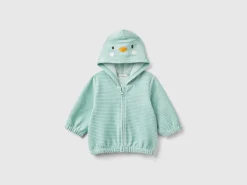 Sweatshirt in chenille with hood