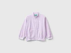Sweatshirt in chenille with zip
