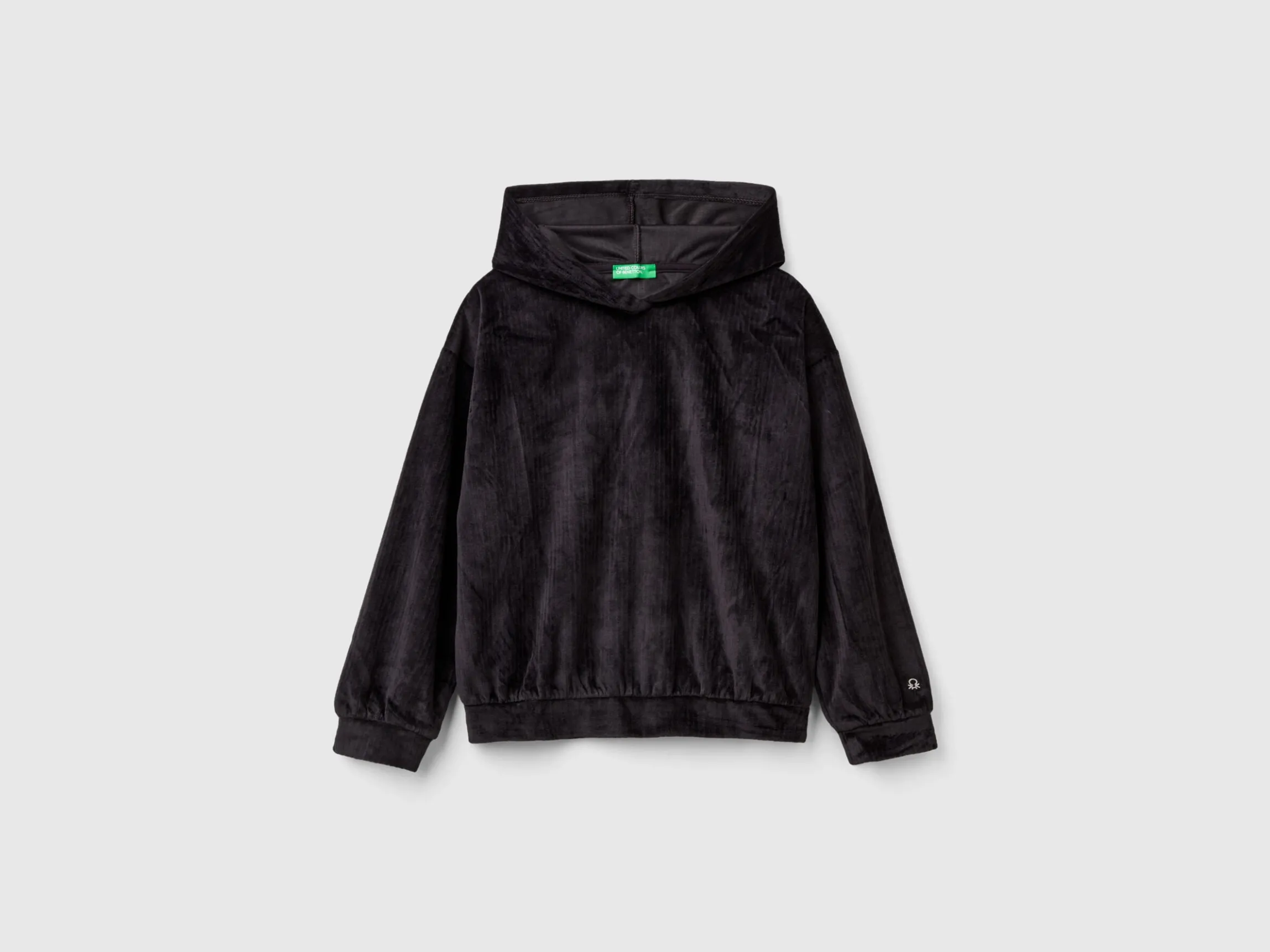 Sweatshirt in chenille with hood