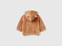 Sweatshirt in chenille with hood