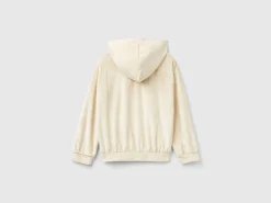 Sweatshirt in chenille with hood