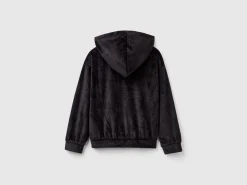 Sweatshirt in chenille with hood