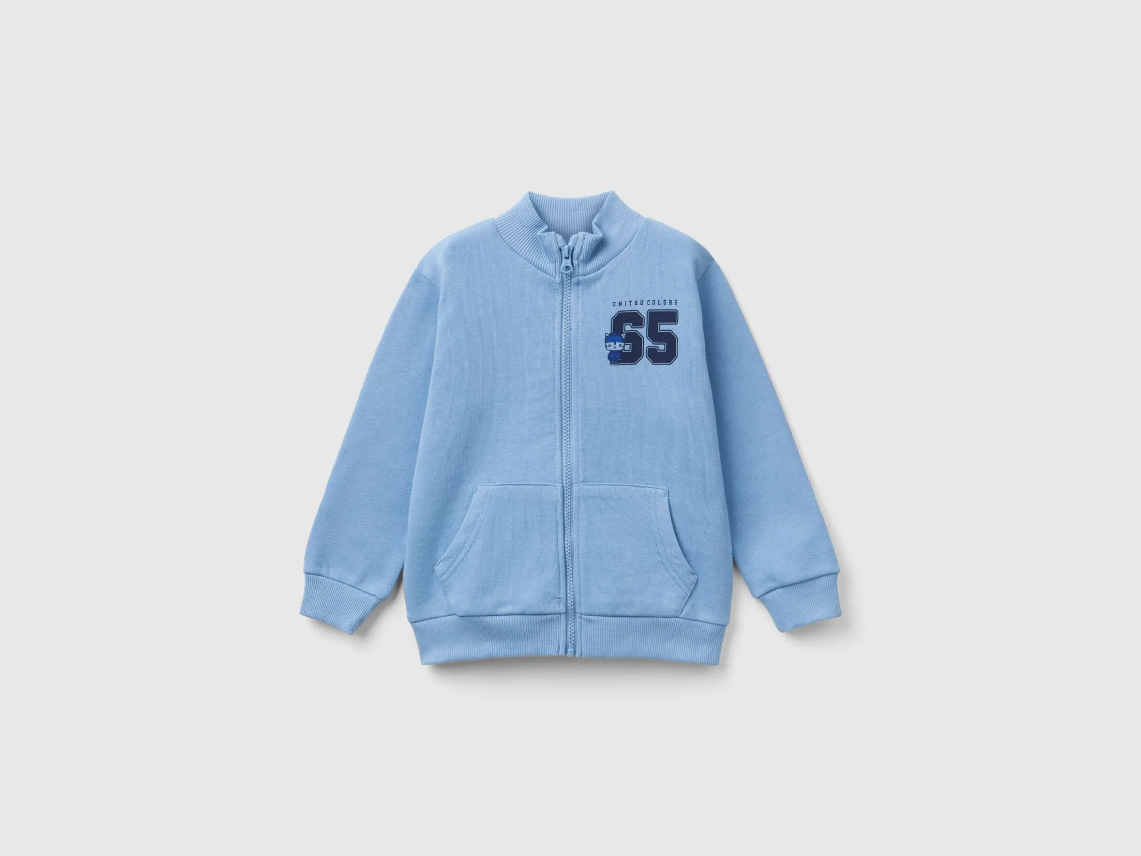 Sweatshirt in organic cotton with zip