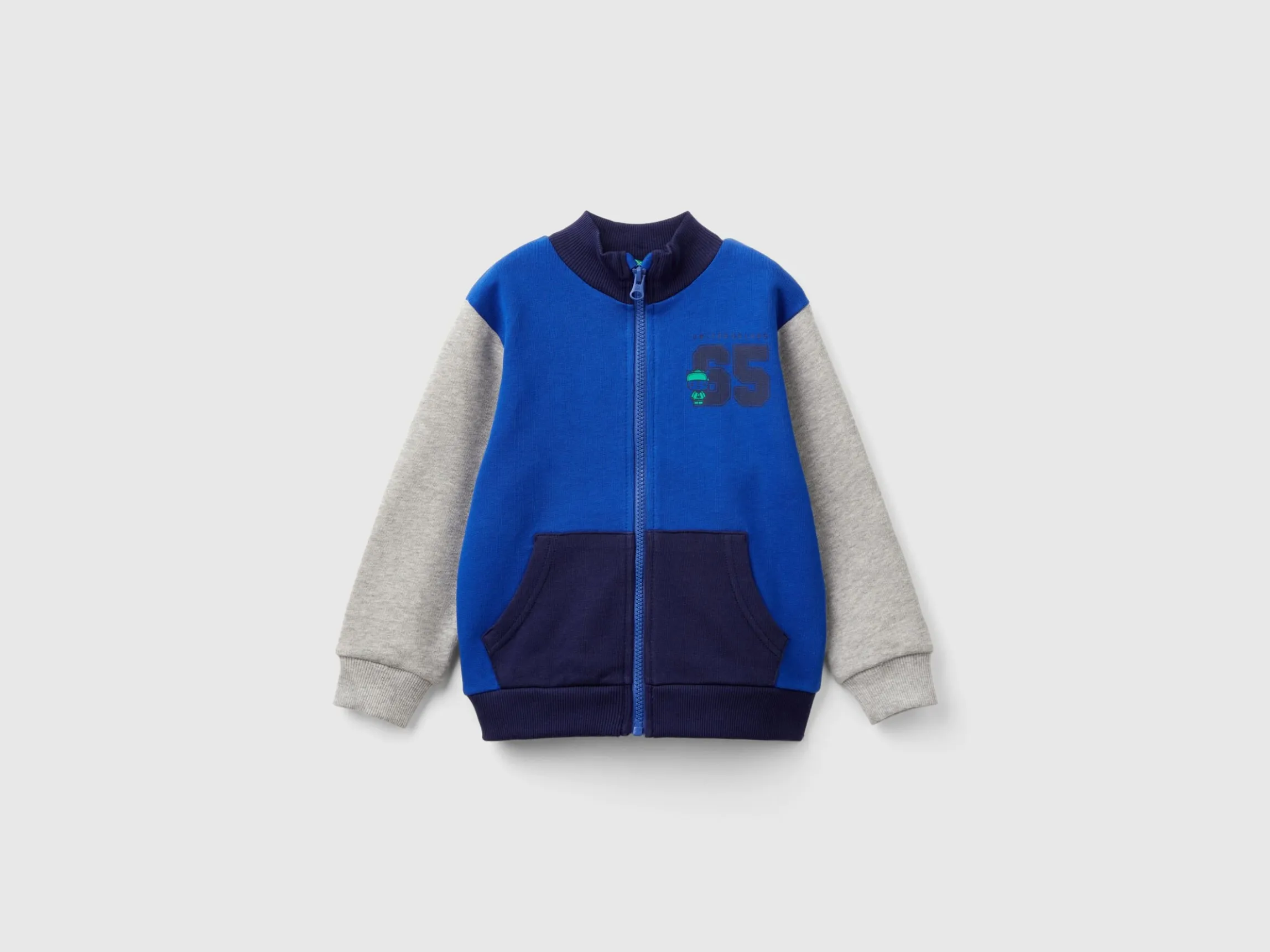 Sweatshirt in organic cotton with zip