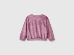 Sweatshirt with chenille bows
