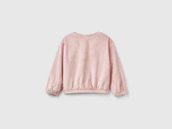 Sweatshirt with chenille bows