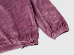 Sweatshirt with chenille bows