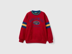 Sweatshirt with embroidery in cotton blend