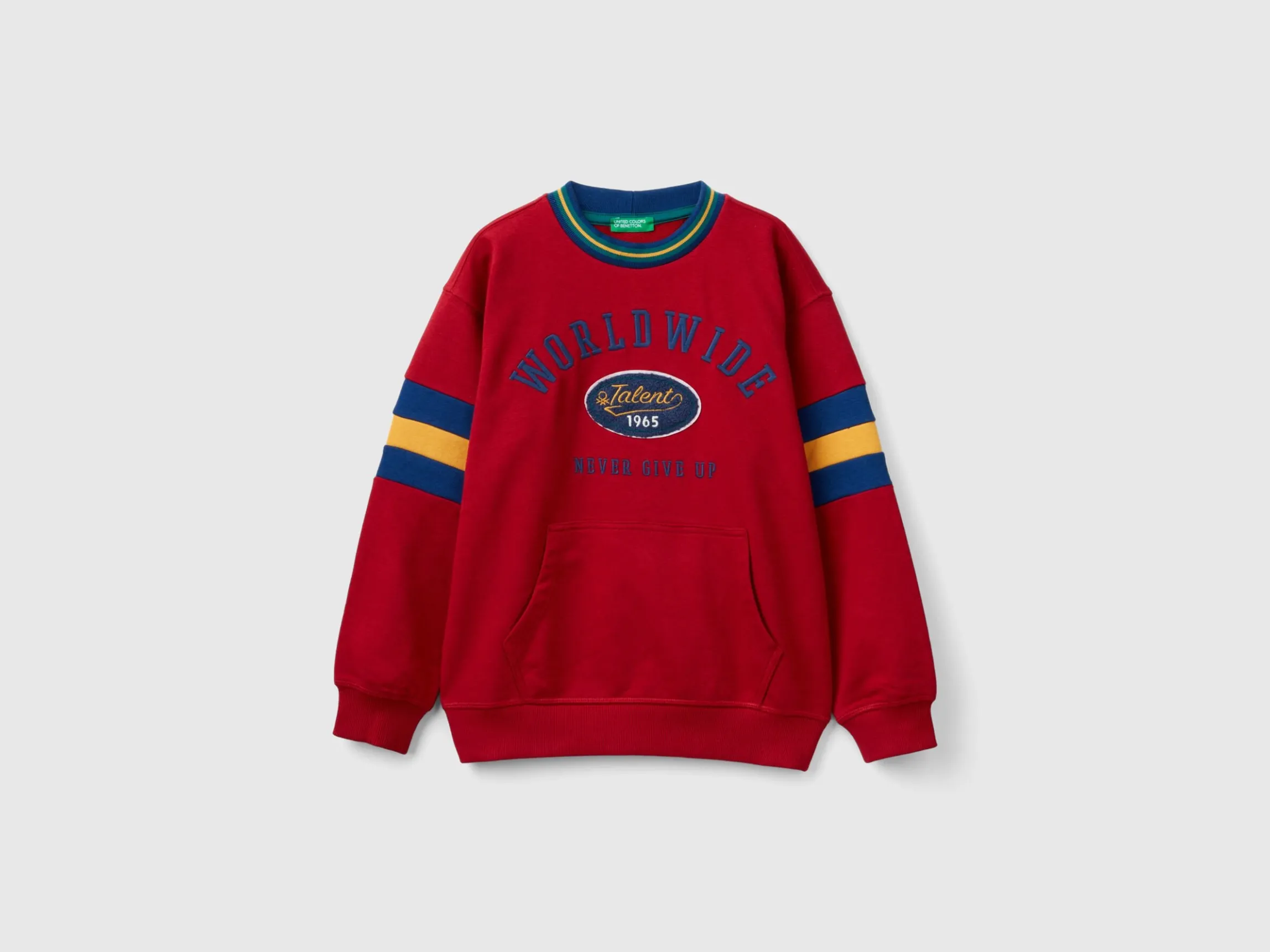 Sweatshirt with embroidery in cotton blend