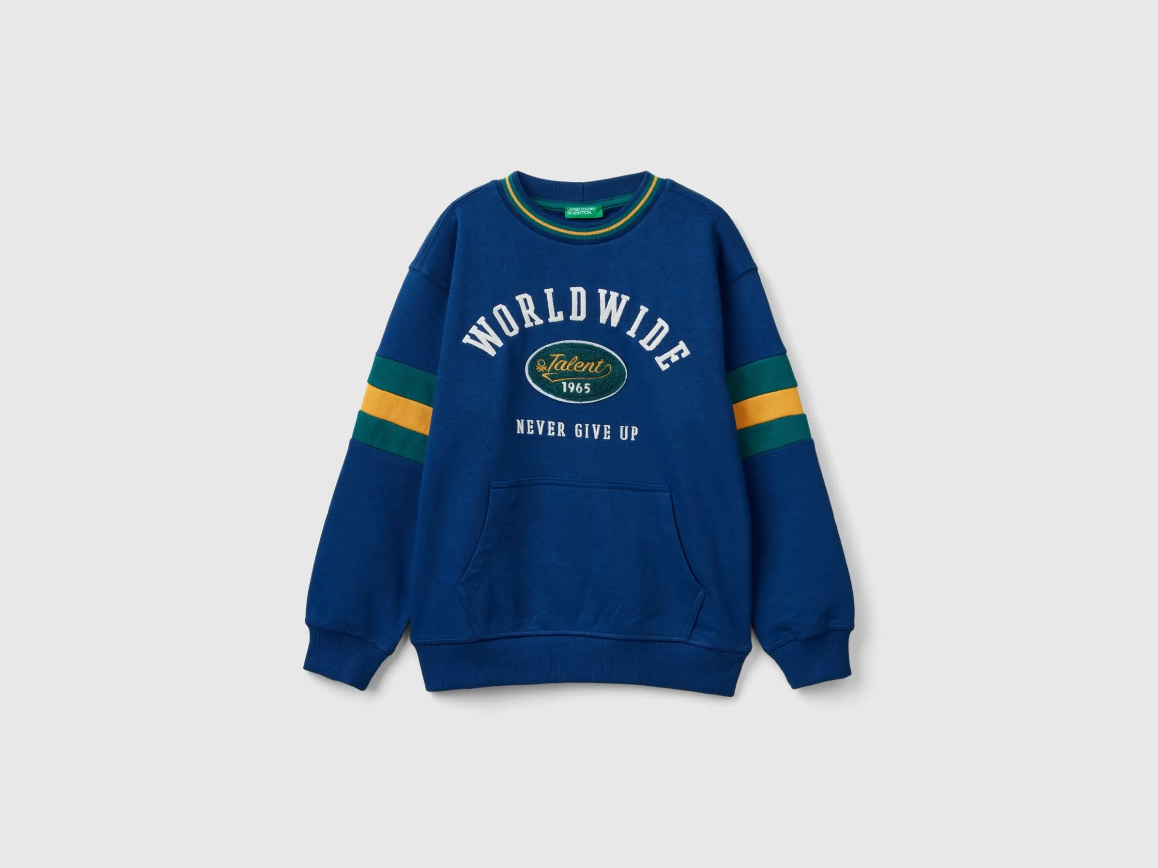 Sweatshirt with embroidery in cotton blend