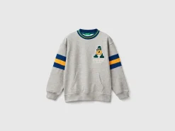 Sweatshirt with embroidery in cotton blend