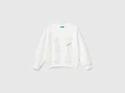 Sweatshirt with embroidery and applique