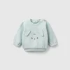 Sweatshirt with embroidery and patches in organic cotton