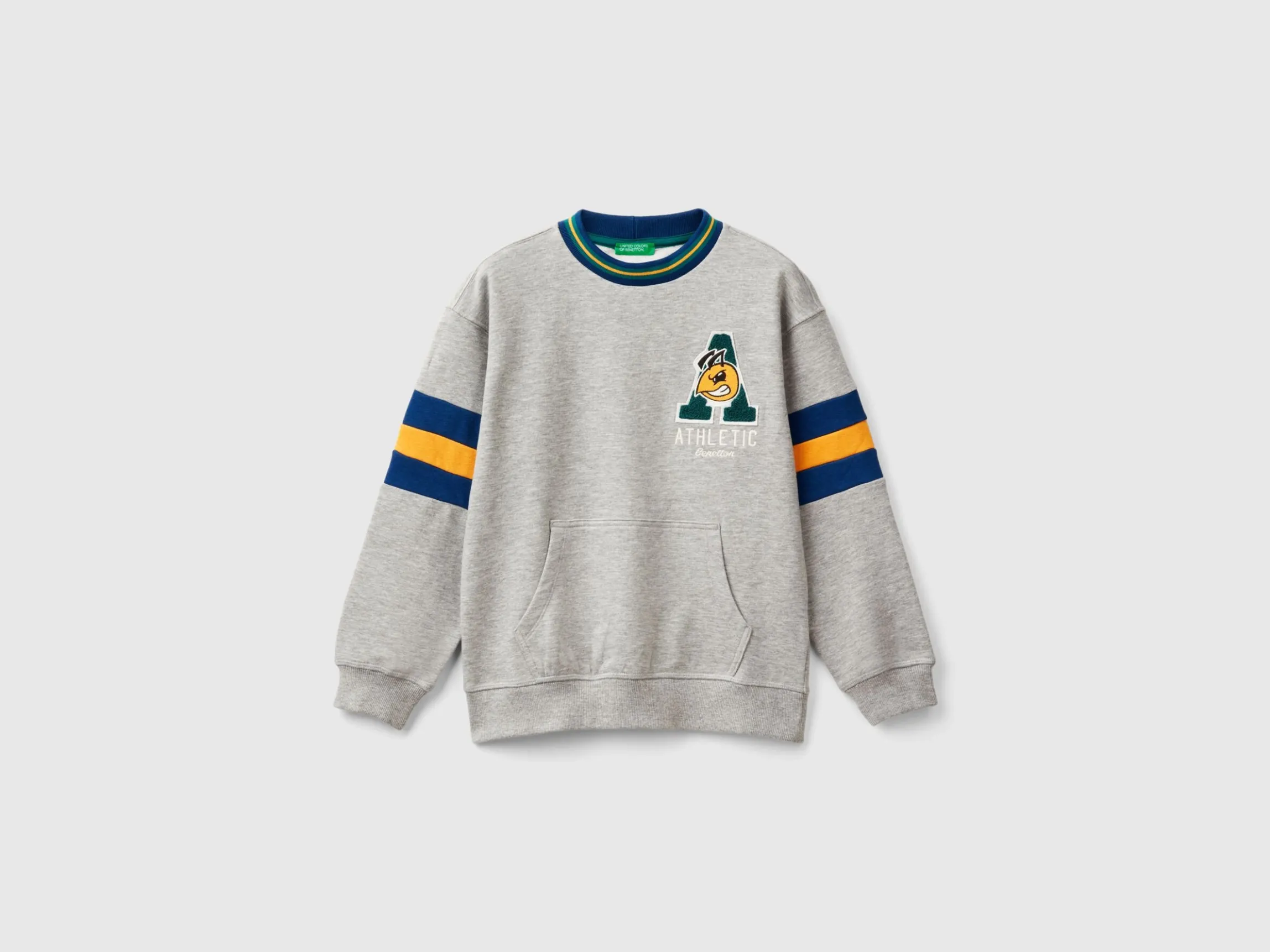 Sweatshirt with embroidery in cotton blend