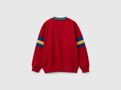 Sweatshirt with embroidery in cotton blend
