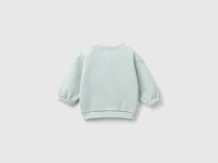 Sweatshirt with embroidery and patches in organic cotton