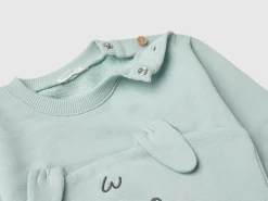 Sweatshirt with embroidery and patches in organic cotton