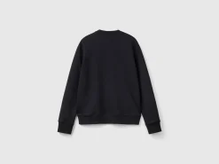 Sweatshirt with jewel effect applique