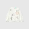 Sweatshirt with kitten print