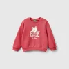 Sweatshirt with petal look applique