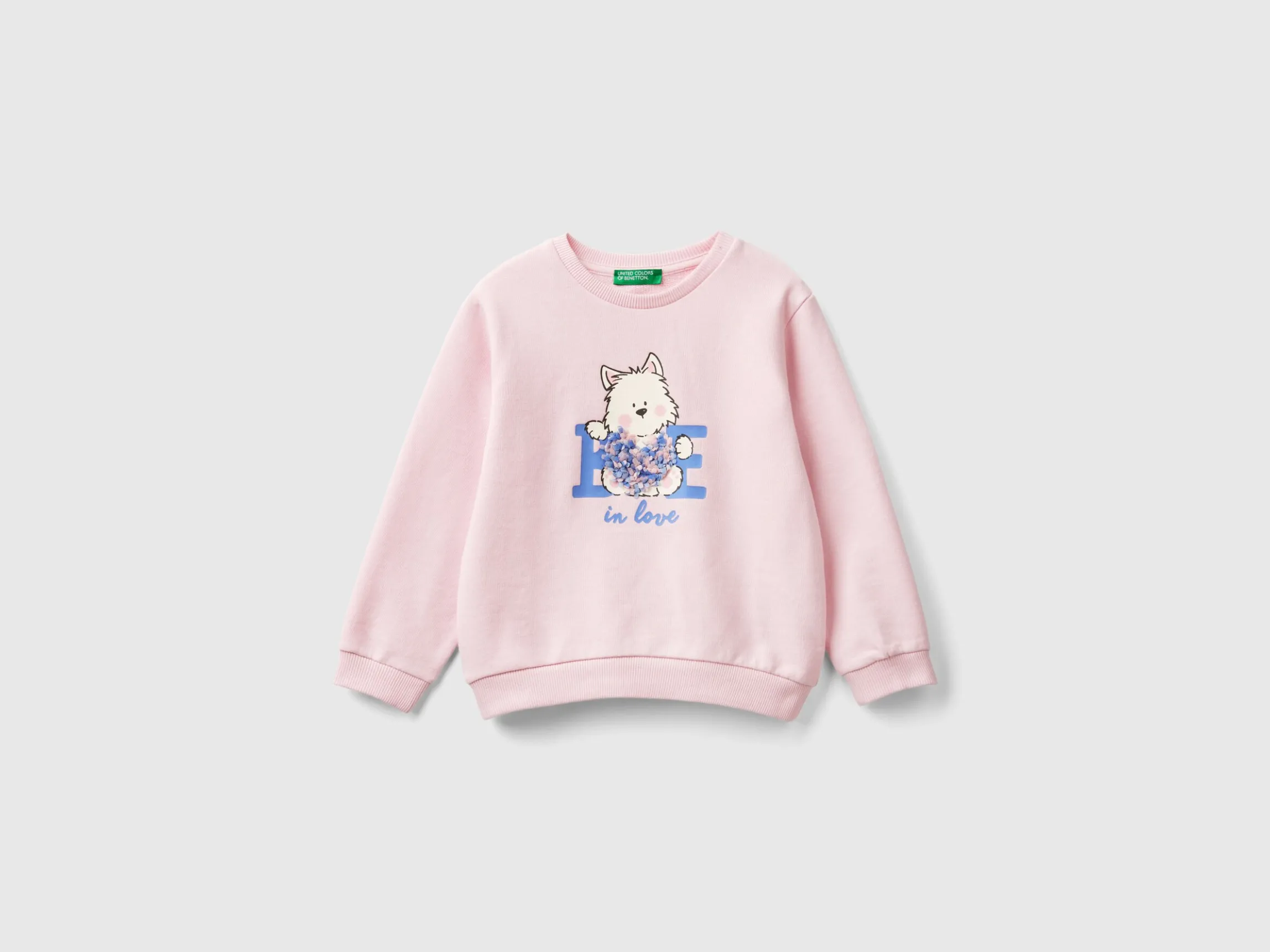 Sweatshirt with petal look applique