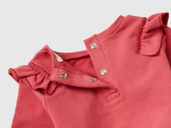 Sweatshirt with rouches in stretch organic cotton