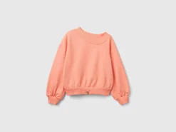 Sweatshirt with uneven neckline