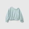 Sweatshirt with uneven neckline