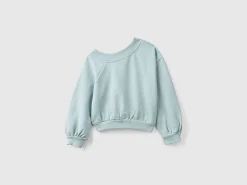 Sweatshirt with uneven neckline