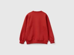 Sweatshirt with velvet effect print