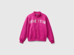 Sweatshirt with zip and collar