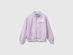 Sweatshirt with zip and collar