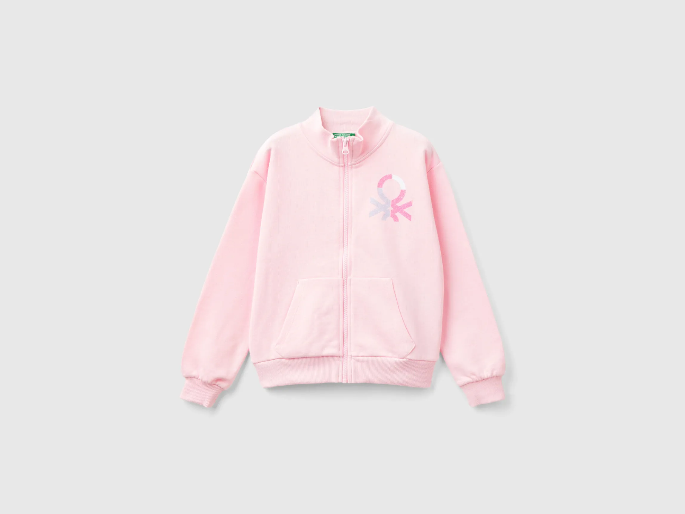 Sweatshirt with zip and collar