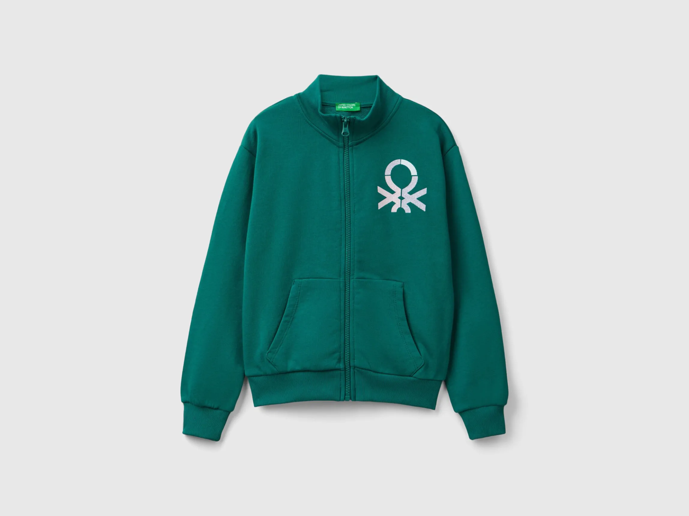 Sweatshirt with zip and collar