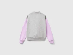 Sweatshirt with zip and collar