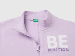 Sweatshirt with zip and collar
