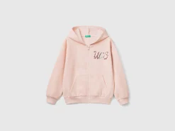 Sweatshirt with zip and sequins