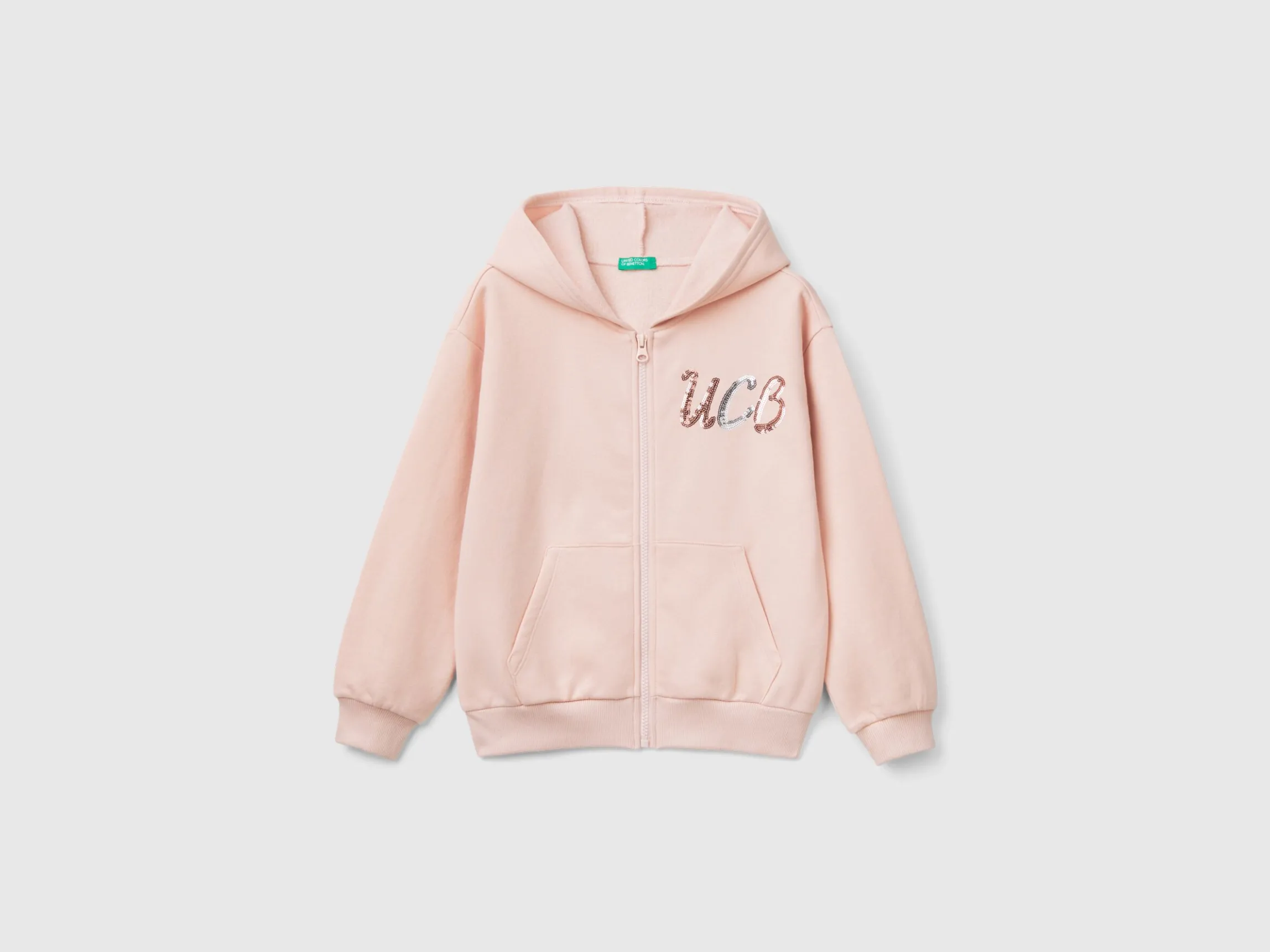 Sweatshirt with zip and sequins