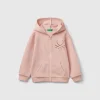 Sweatshirt with zip and sequins
