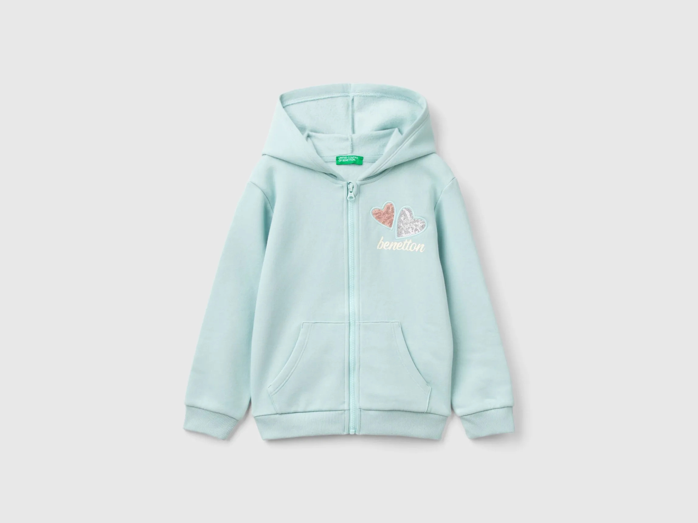 Sweatshirt with zip and sequins