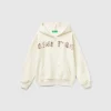 Sweatshirt with zip and sequins
