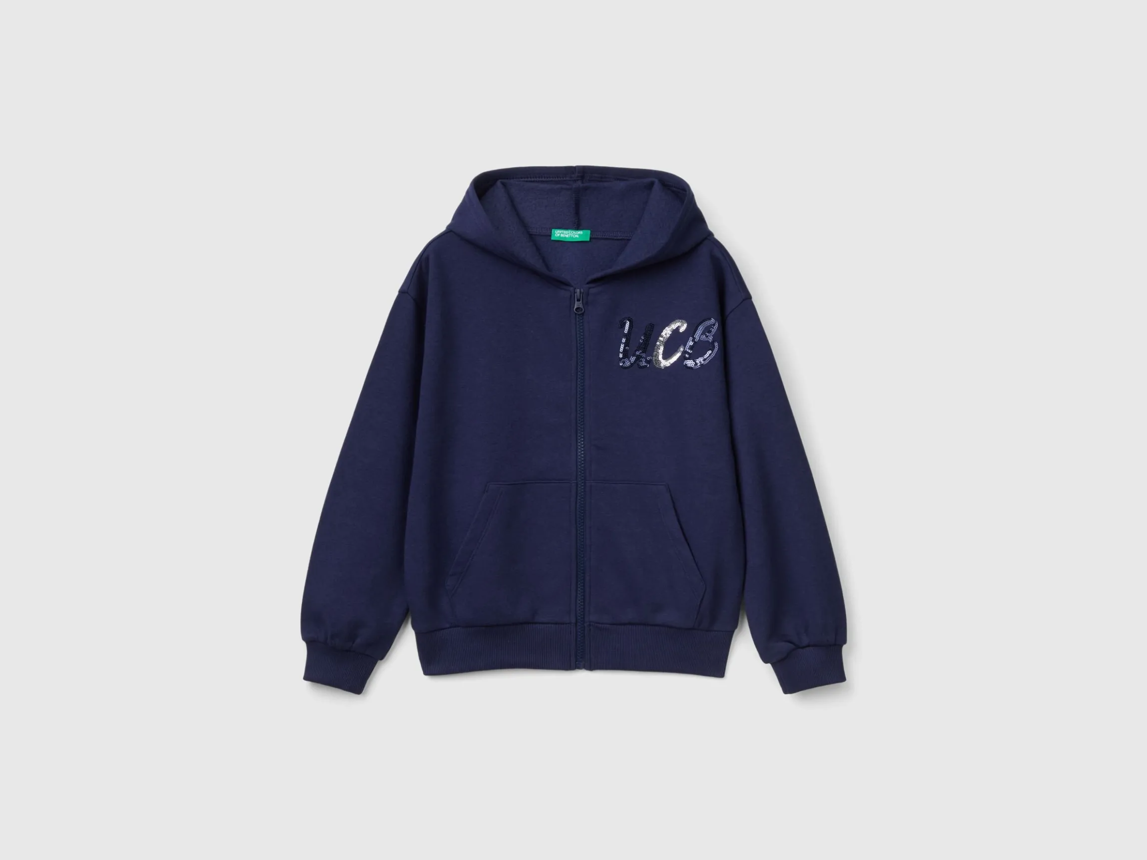 Sweatshirt with zip and sequins